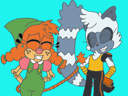 Size: 1060x800 | Tagged: safe, artist:lazbro64, belle the tinkerer, tangle the lemur