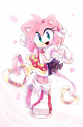 Size: 1024x1558 | Tagged: safe, artist:y-firestar, amy rose, heart hands, solo