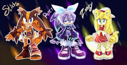 Size: 1024x530 | Tagged: safe, artist:y-firestar, perci the bandicoot, sticks the badger, zooey the fox, redesign