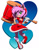 Size: 933x1200 | Tagged: safe, artist:kojiro-brushard, amy rose, hedgehog, dress, hammer, piko piko hammer, redesign