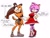 Size: 1280x966 | Tagged: safe, artist:kojiro-brushard, amy rose, sticks the badger, busty amy, busty sticks, dialogue