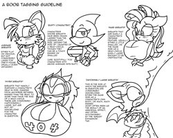 Size: 2000x1600 | Tagged: suggestive, artist:terrichance, miles "tails" prower, rouge the bat, oc, oc:gnarl the shark, oc:milky way, oc:tabika, busty oc, busty rouge, chaos emerald, gender swap, headphones, huge breasts, hyper breasts, impossibly large breasts, tagging guidelines