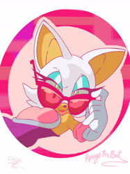 Size: 1280x1707 | Tagged: safe, artist:helen-rubith, rouge the bat, glasses, looking at viewer