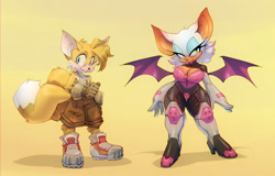 Size: 1432x916 | Tagged: safe, artist:bigdad, miles "tails" prower, rouge the bat