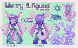 Size: 1280x800 | Tagged: safe, artist:brendagh, oc, oc:merry g. round, chao, chinchilla, reference sheet
