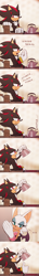 Size: 599x4152 | Tagged: safe, artist:ami-dark, rouge the bat, shadow the hedgehog, coffee, coffee beans, comic, eating, edit, rouge's heart top, stitched, teapot, thumbs up