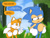 Size: 1600x1200 | Tagged: safe, artist:joaoppereiraus, miles "tails" prower, sonic the hedgehog, abstract background, daytime, dialogue, forest, mania style