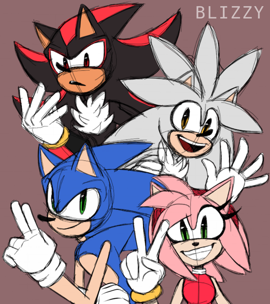 Shadow , silver, sonic - Shadow , silver, sonic , amy Rose