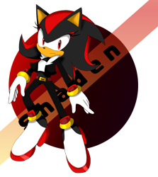 Size: 1600x1795 | Tagged: safe, artist:sfan12, shadow the hedgehog, gender swap, looking at viewer, solo