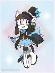 Size: 800x1067 | Tagged: safe, artist:karneolienne, oc, oc:nina violet, magician outfit, solo, top hat