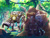Size: 1024x768 | Tagged: safe, artist:y-firestar, knuckles the echidna, rouge the bat, clenched teeth, crepuscular rays, daytime, elite agent outfit, forest, frown, hiding, treasure hunter outfit, tree, trio, vine