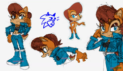 Size: 1280x742 | Tagged: safe, artist:l0ser99, sally acorn, sonic the hedgehog, redesign