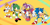 Size: 3000x1500 | Tagged: safe, artist:kitarehamakura, miles "tails" prower, rouge the bat, sonic the hedgehog, wave the swallow, group, role swap, sonic riders
