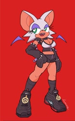 Size: 1352x2173 | Tagged: safe, artist:loopersum, rouge the bat, hands on hips, looking offscreen, satan shoes