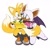 Size: 1285x1225 | Tagged: source needed, safe, artist:chilitiger, miles "tails" prower, rouge the bat, age difference, cellphone, duo, miles electric, shipping, simple background, straight, tailouge, underage, white background