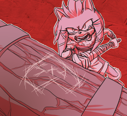 Size: 1180x1080 | Tagged: safe, artist:pesky-pincushion, amy rose, angry, crying