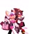 Size: 1080x1283 | Tagged: safe, rouge the bat, shadow the hedgehog, cellphone, duo, female, holding something, male, rouge's heart top, shopping bag, simple background, sunglasses, white background