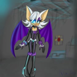 Size: 1000x1000 | Tagged: safe, artist:vin-tess, rouge the bat, elite agent outfit