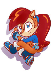 Size: 575x753 | Tagged: safe, artist:blehmaster7, sally acorn, bottomless, looking at viewer, shoes, solo