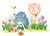 Size: 1506x1070 | Tagged: safe, artist:msg02, amy rose, sonic the hedgehog, hedgehog, butterfly, duo, female, fence, flower, grass, legs crossed, looking at them, male, sitting, sleeping, smile, smiling at them, treads, zzz