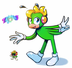 Size: 1024x968 | Tagged: safe, artist:electrisa, grasshopper, mobianified, solo, tempo the grasshopper