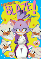 Size: 1280x1811 | Tagged: safe, artist:beadichnoa, blaze the cat, silver the hedgehog, nervous, shipping, silvaze, smile
