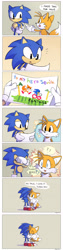 Size: 1481x5909 | Tagged: safe, artist:siggiedraws, miles "tails" prower, sonic the hedgehog, comic, dialogue, edit, stitched, tailabetes