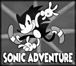 Size: 682x595 | Tagged: safe, artist:chillaxinsonic, sonic the hedgehog, sonic adventure, leaping, rubberhose style