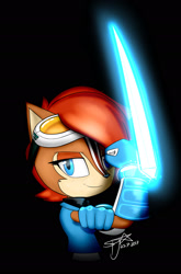 Size: 1268x1920 | Tagged: safe, artist:spjartredesign, sally acorn, goggles, sally's ringblader outfit, solo