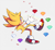 Size: 900x834 | Tagged: safe, artist:_motobug, sonic the hedgehog, super sonic, chaos emerald, featured image, grey background, looking at viewer, looking back, looking back at viewer, simple background, smile, smiling at viewer, solo, super form