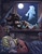 Size: 2500x3243 | Tagged: safe, artist:aideneye, hope kintobor, maria robotnik, shadow the hedgehog, 30 days sonic, flower, moon, nighttime, sleeping