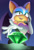 Size: 2640x3840 | Tagged: safe, artist:katon comics, rouge the bat, 30 days sonic, chaos emerald, gradient background, lineless, one fang
