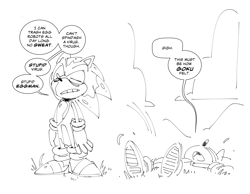 Size: 1562x1213 | Tagged: safe, artist:thomas_rsvd, sonic the hedgehog, 30 days sonic, dialogue, metal virus