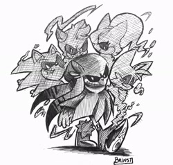 Size: 2048x1951 | Tagged: safe, artist:brinst, miles "tails" prower, mimic the octopus, sonic the hedgehog, tangle the lemur, whisper the wolf, 30 days sonic