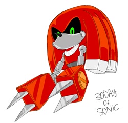 Size: 1176x1130 | Tagged: safe, artist:alex2beta, 30 days sonic, black sclera, looking at viewer, metal knuckles