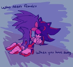 Size: 1662x1539 | Tagged: safe, artist:lovedeltaa, shadow the hedgehog, sonic the hedgehog, hedgehog, featured image, gay, holding hands, kiss, shadow x sonic, shipping