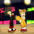 Size: 2000x2000 | Tagged: safe, artist:soul-yagami64, miles "tails" prower, shadow the hedgehog, arms folded, bored, circus park zone, gender swap, happy, lidded eyes, light, shadow the hedgehog (video game), standing, stands, star (sky)