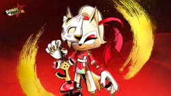 Size: 1920x1080 | Tagged: safe, sonic twitter, whisper the wolf, solo, sonic forces: speed battle, variable wispon, whisper's lucky outfit