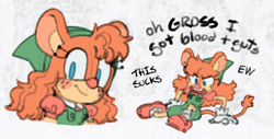 Size: 1164x590 | Tagged: safe, artist:evan stanley, belle the tinkerer, dialogue, kangaroo rat, solo, species swap