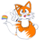 Size: 989x871 | Tagged: safe, artist:hedgester, miles "tails" prower, alternate version, classic, classic tails, facepaint, flag, gay pride, simple background, v sign, white background