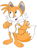 Size: 583x783 | Tagged: dead source, safe, artist:kobemutt, editor:fansoffan, arm out, barefoot, child, edit, gloves off, looking offscreen, modern tails, mouth open, pointing, shoes off, simple background, smile, socks off, solo, standing, white background