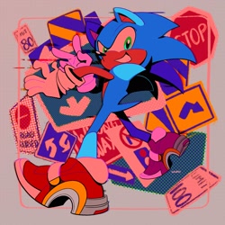 Size: 2048x2048 | Tagged: safe, artist:golbiey, sonic the hedgehog, solo
