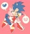 Size: 1819x2048 | Tagged: safe, artist:qkora01, amy rose, sonic the hedgehog, amy x sonic, duo, heart, pink background, shipping, simple background, straight