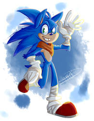 Size: 800x1024 | Tagged: safe, artist:bunnymama, sonic the hedgehog, solo, sonic boom (tv)