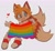 Size: 2048x1884 | Tagged: safe, artist:tlaizs, miles "tails" prower, fox, 2022, blushing, cute, fur markings, grey background, heart, holding something, looking at viewer, mouth open, pride, pride flag, redesign, simple background, sitting, solo