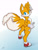 Size: 1546x2048 | Tagged: suggestive, artist:hotpixa, miles "tails" prower, fox, 2022, aged up, butt, from above, gradient background, holding something, looking at viewer, looking up, looking up at viewer, male, signature, smile, solo, standing, teenager, wrench