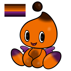Size: 1000x1000 | Tagged: safe, artist:triplettailedfox, chao, 2022, absentiagender pride, child, looking at viewer, mobius.social exclusive, mouth open, neutral chao, no source, pride flag, simple background, sitting, solo, white background, xenogender