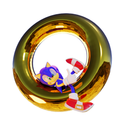 Size: 1920x1920 | Tagged: safe, artist:lionfac3cat, sonic the hedgehog, hedgehog, 2022, 3d, gloves, leg up, looking at viewer, lying down, male, modern sonic, ring, shoes, simple background, socks, solo, thumbs up, transparent background