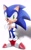 Size: 1280x2048 | Tagged: safe, artist:sakura_2739, sonic the hedgehog, arms folded, lineless, looking at viewer, shadow (lighting), simple background, smile, solo, standing, white background
