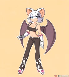Size: 2412x2720 | Tagged: safe, artist:keetydraws, rouge the bat, redesign, rouge's flower outfit, solo